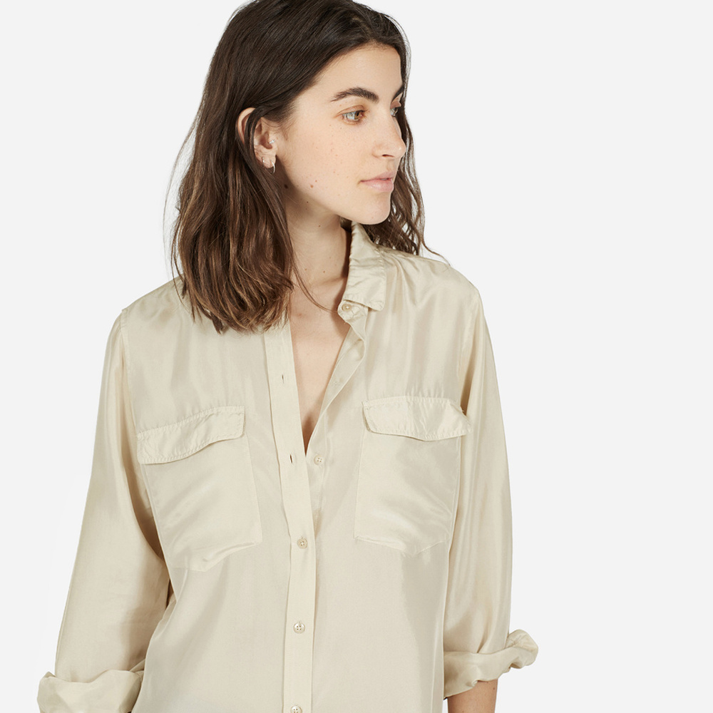 Like new Everlane Habotai silk long-sleeve blouse